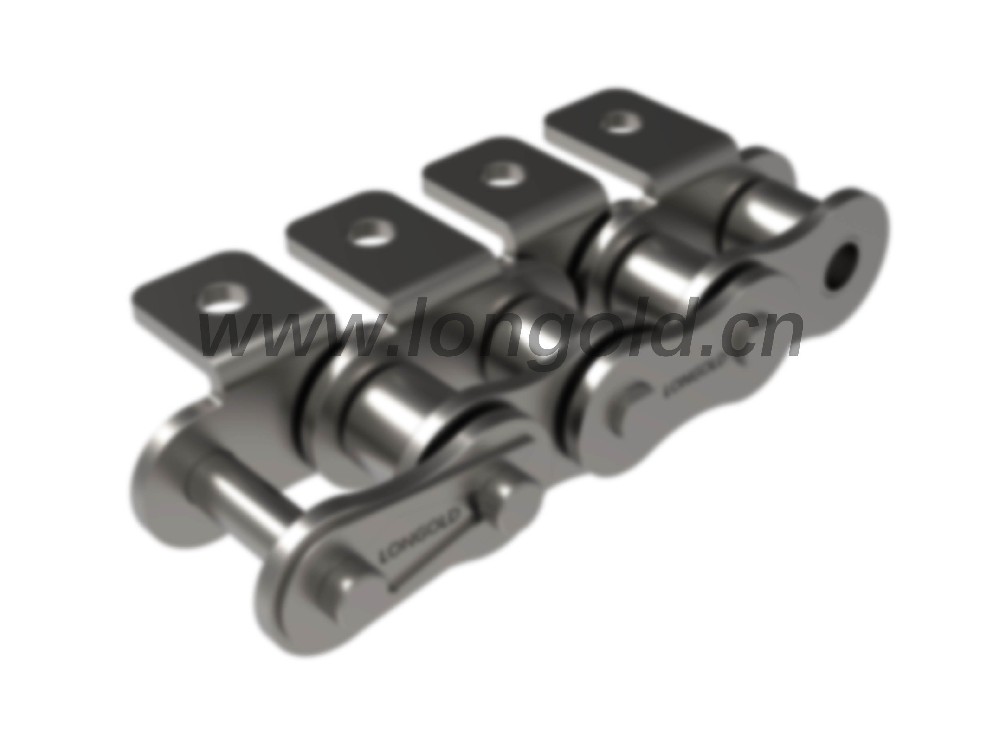 每2節(jié)帶A1附件免加油自潤滑帶涂層A系列小型輸送鏈 每2節(jié)帶A1附件免加油自潤滑帶涂層A系列小型輸送鏈